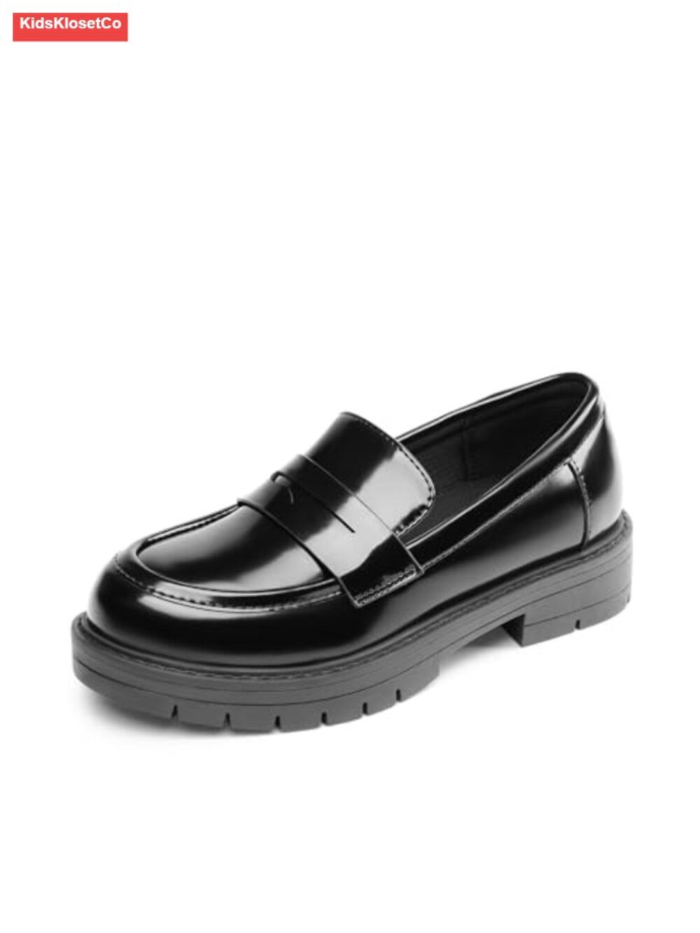 Girls Penny Loafers School Shoes Slip-On TPR Outsole
